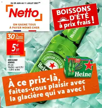 Netto Bière Blonde Heineken offre