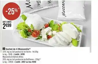 Spar Sachet De 4 Mozzarella offre