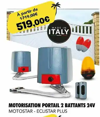 Mister Menuiserie Motorisation Portail 2 Battants 24v Motostar - Eclistar Plus offre