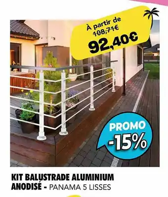 Mister Menuiserie Kit Balustrade Aluminium Anodisé - Panama 5 Lisses offre