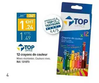 12 Crayons De Couleur Top Office