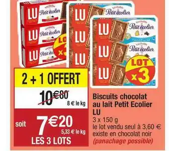 Migros Biscuits Chocolat Au Lait Petit écolier Lu offre