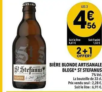Supeco Bière Blonde Artisanale Blege St Stefanus offre
