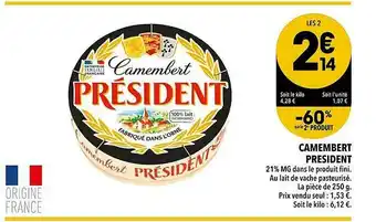 Supeco Camembert Président offre