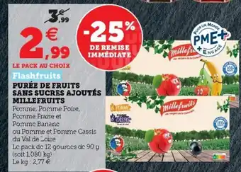 Hyper U Purée de fruits sans sucres ajoutés millefruits offre