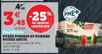 Hyper U Purée pommes et pommes poires angts offre