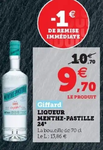 Hyper U Liqueur menthe-pastille 24 offre