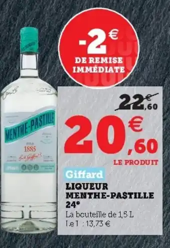 Hyper U Liqueur menthe-pastille 24 offre