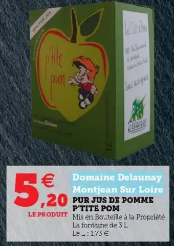 Hyper U Pur jus de pomme p'tite pom offre