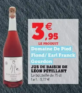 Hyper U Jus de raisin de lèon pètillant offre