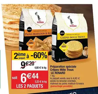 Cora x Carrefour Préparation Spéciale Crêpes Mille Trous Le Renard offre
