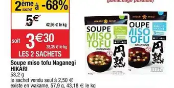 Cora x Carrefour Soupe Miso Tofu Naganegi Hikari offre