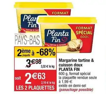 Margarine Tartine & Cuisson Doux Planta Fin