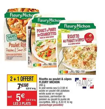 Cora x Carrefour Risotto Au Poulet & Cèpes Fleury Michon offre