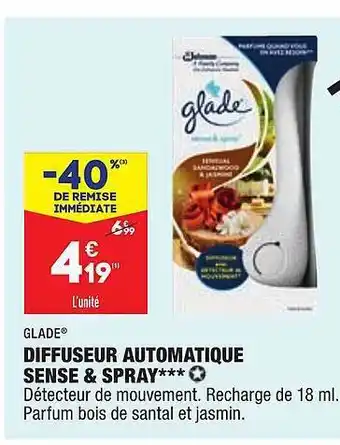 ALDI Diffuseur automatique sense & spray glade offre