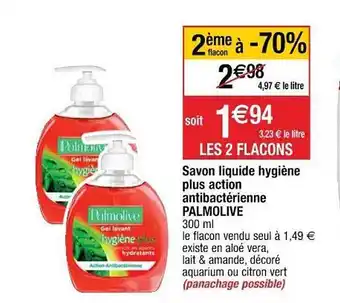 Cora x Carrefour Savon Liquide Hygiène Plus Action Antibactérienne Palmolive offre