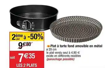 Cora x Carrefour Plat à Tarte Fond Amovible En Métal offre