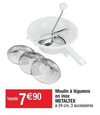 Cora x Carrefour Moulin à Légumes En Inox Metaltex offre