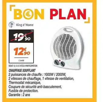Netto Chauffage soufflant king d'home offre
