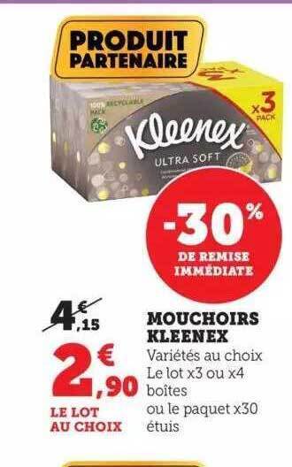 Super U Mouchoirs kleenex offre