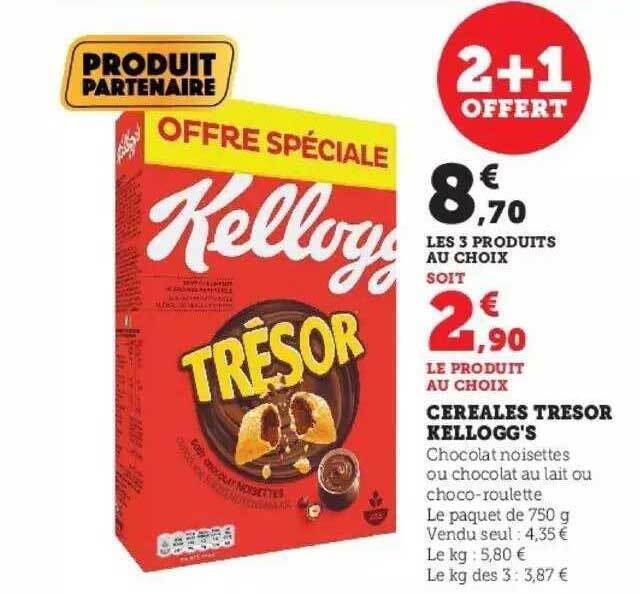 Promo Céréales trésor kellogg's chez Super U