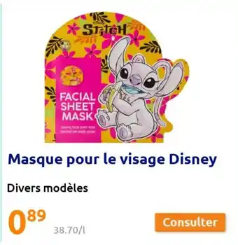 Action Masque Pour Le Visage Disney offre