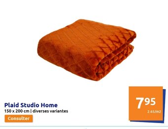 Action Plaid studio Home offre