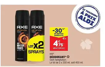 ALDI Déodorant axe offre