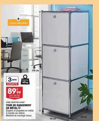 ALDI Tour de rangement en métal home création living offre