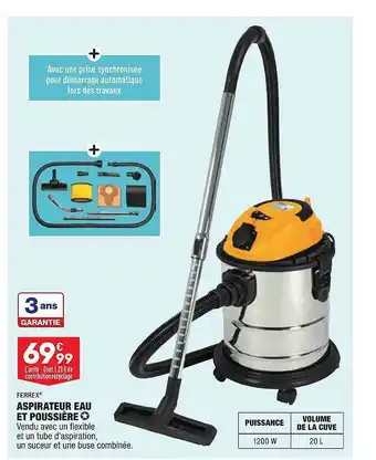 ALDI Aspirateur eau et poussière ferrex offre