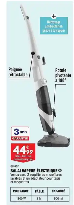 ALDI Balai vapeur électrique quigg offre