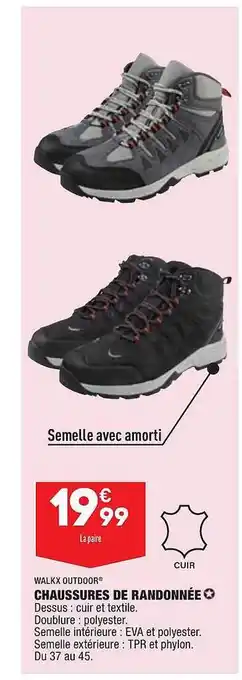 ALDI Chaussures de randonnée walkx outdoor offre