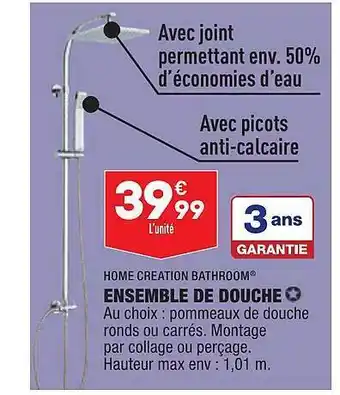 ALDI Ensemble de douche home création bathroom offre