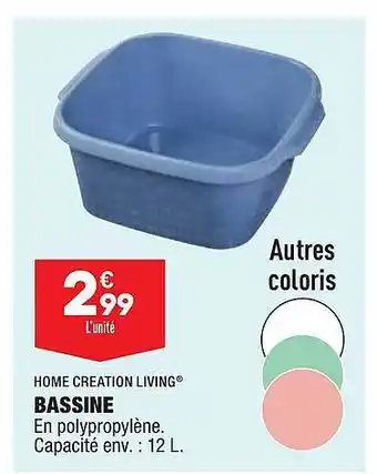 ALDI Bassine home création living offre
