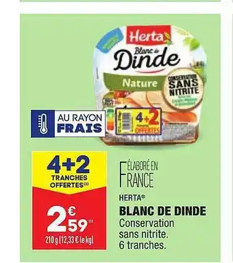 ALDI Blanc de dinde herta offre