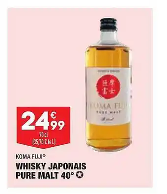 ALDI Whisky japonais pure malt 40° koma fuji offre