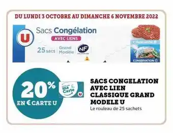 Hyper U Sacs congélation avec lien classique grand modèle u offre