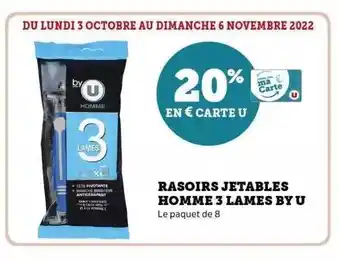 Hyper U Rasoirs jetables homme 3 lames by u offre