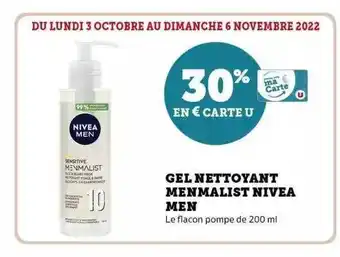 Hyper U Gel nettoyant menmalist nivea men offre