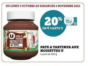 Hyper U Pâte à tartiner aux noisettes u offre