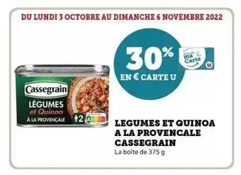 Hyper U Légumes et quinoa à la provençale cassegrain offre