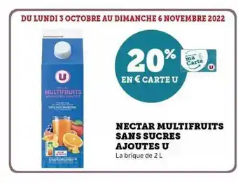 Hyper U Nectar multi fruits sans sucres ajoutés u offre