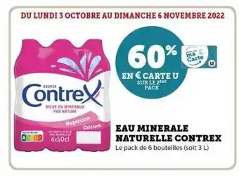 Hyper U Eau minérale naturelle contrex offre