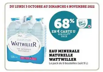 Hyper U Eau minérale naturelle wattwiller offre