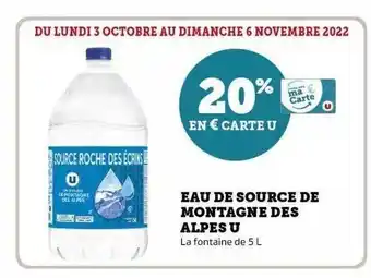 Hyper U Eau de source de montagne des alpes u offre