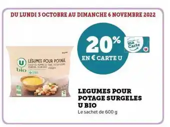 Hyper U Légumes pour potage surgelés u bio offre