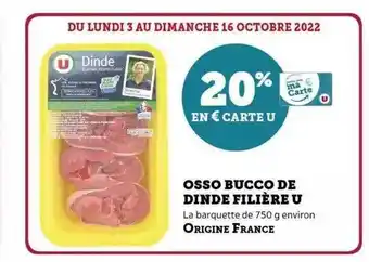 Hyper U Osso bucco de dinde filière u offre