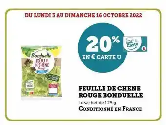 Hyper U Feuille de chêne rouge bonduelle offre