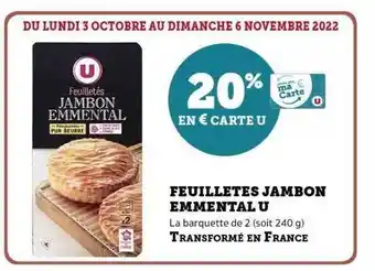 Hyper U Feuillettes jambon emmental u offre