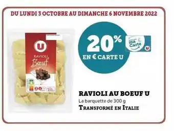 Hyper U Ravioli au boeuf u offre
